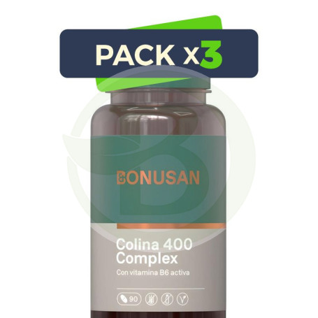 Pack 3x Colina Plus 400Mg. 90 Tabletas Bonusan