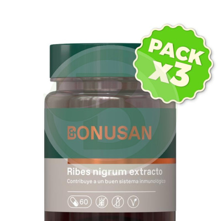 Pack 3x Ribes Nigrum 60 Cápsulas Bonusan
