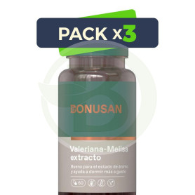 Pack 3x Valeriana y Melisa 60 Cápsulas Bonusan