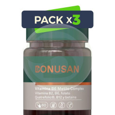Pack 3x Vitamina B6 Complejo De Metilo 60 Capsulas Bonusan