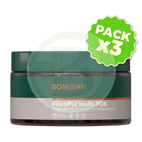 Pack 3x Fibropur Inulin Fos 200G Bonusan