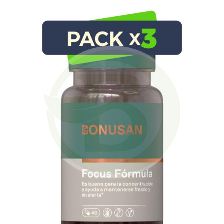 Pack 3x Focus Fórmula 40 Cápsulas Bonusan