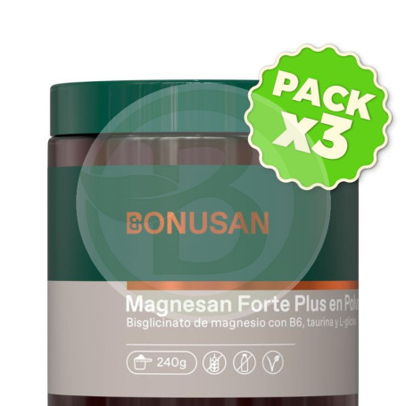 Pack 3x Magnesan Forte Plus en Polvo 240G Bonusan