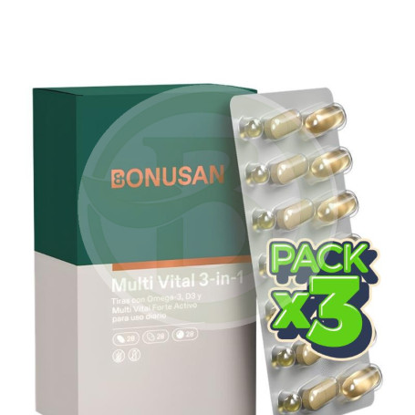 Pack 3x Multi Vital 3-In-1 84 Comprimidos Bonusan