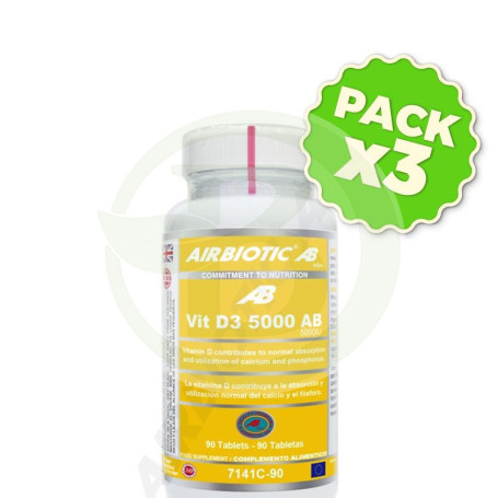 Pack 3x Vitamina D3 90 Cápsulas Airbiotic