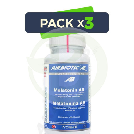 Pack 3x Melatonina AB Complex 60 Cápsulas Airbiotic