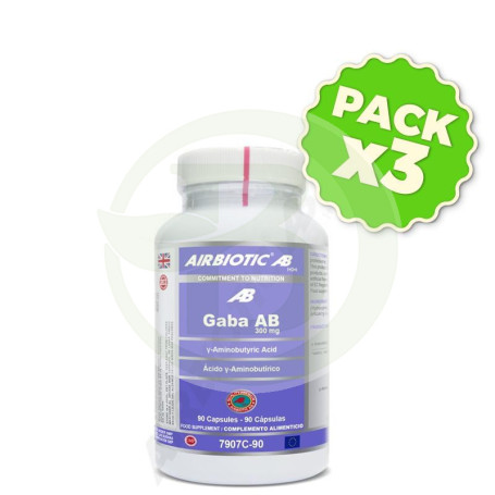 Pack 3x Gaba Ab 300Mg. 90 Cápsulas Airbiotic
