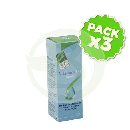 Pack 3x Vitamina D3 50Ml. 100% Natural