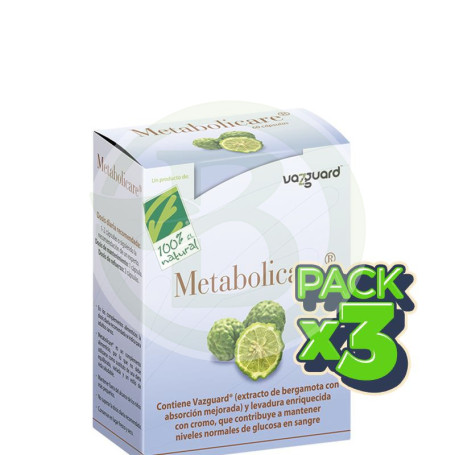Pack 3x Metabolicare 60 Cápsulas 100% Natural