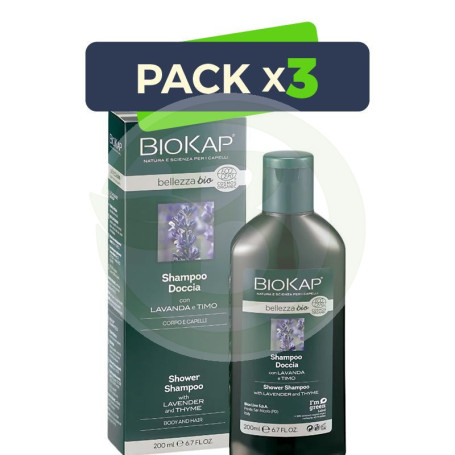 Pack 3x Champu y Gel De Ducha Bio Organic Ecocert 200 Ml Biokap