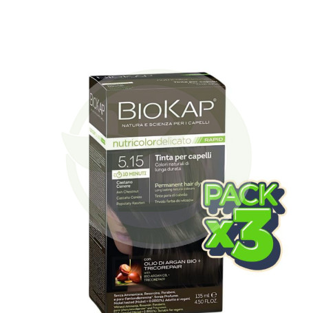 Pack 3x Rapid Delicato 5.15 Castaño Ceniza 135 Ml Biokap