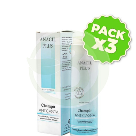 Pack 3x Champu Anticaspa 200 Ml Anacil Plus