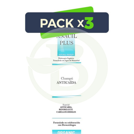 Pack 3x Champu Anticaida 200 Ml Anacil Plus