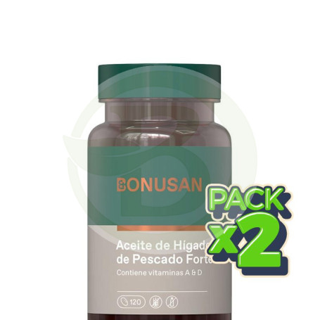 Pack 2x Aceite De Higado De Pescado Forte 120 Perlas Bonusan