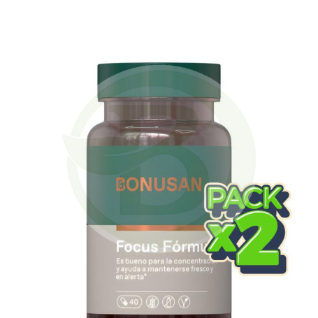 Pack 2x Focus Fórmula 40 Cápsulas Bonusan