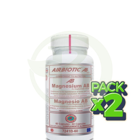 Pack 2x Magnesio AB 150Mg. (Bisglicinato) 60 Cápsulas Airbiotic