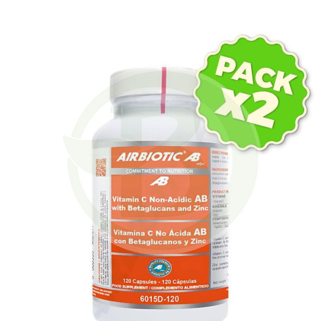 Pack 2x Vit C No Acida Ab 120 Cápsulas Airbiotic
