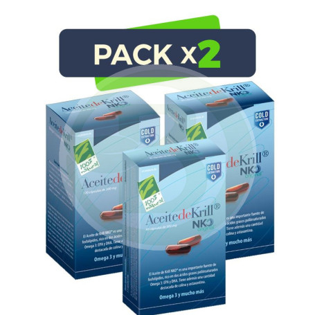 Pack 2x Aceite De Krill Nko 40 perlas 500Mg. 100% Natural