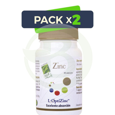Pack 2x Zinc 90 Cápsulas 100% Natural