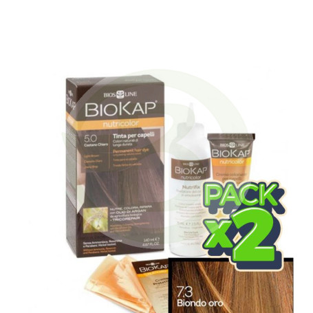 Pack 2x Tinte Nutricolor 7.3 Rubio Dirado 140Ml. Biokap