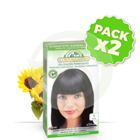 Pack 2x Tinte 1 Negro 140Ml. Corpore Sano