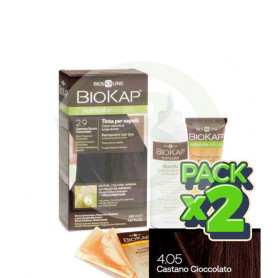 Pack 2x Tinte Nutricolor Delicato 4.05 Castaño Chocolate 140Ml. Biokap