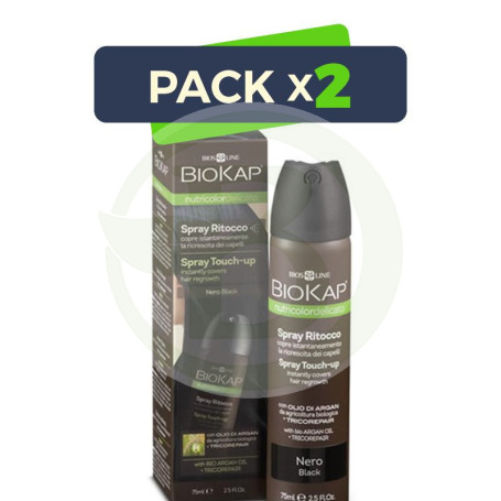Pack 2x Spray Touch-Up Negro 75Ml. Biokap