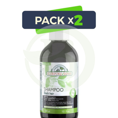 Pack 2x Champú Henna Cabello Negro 300Ml. Corpore Sano