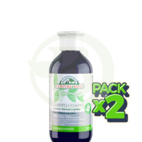 Pack 2x Champú Henna Índigo Cabello Gris y Blanco 300Ml. Corpore Sano