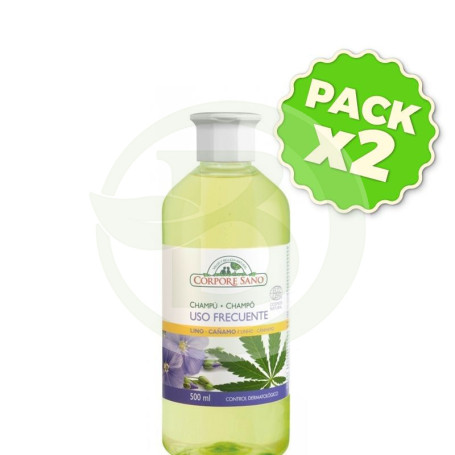 Pack 2x Champú Uso Frecuente (Lino-Cañamo) 500Ml. Corpore Sano