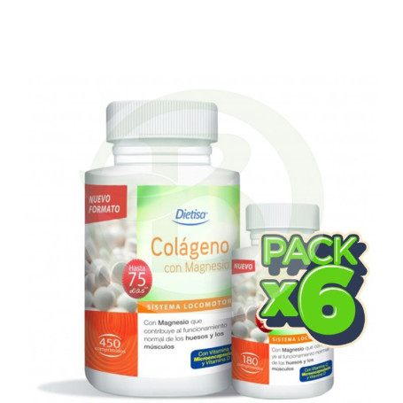 Pack 6x Colágeno 450 Comprimidos Dietisa