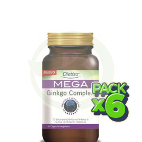 Pack 6x Mega Ginkgo Complex 60 Cápsulas Dietisa