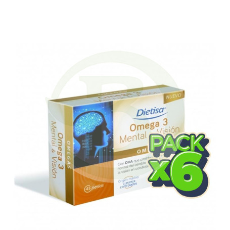 Pack 6x Omega 3 Mental y Visión 45 Perlas Dietisa
