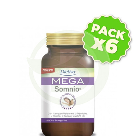 Pack 6x Mega Somnio 60 Comprimidos Dietisa