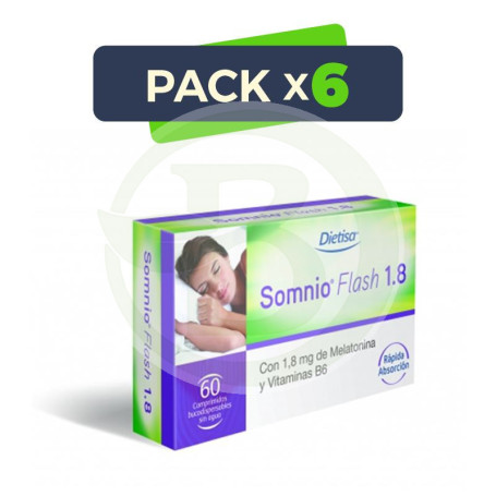 Pack 6x Somnio Flash 60 Comprimidos Dietisa