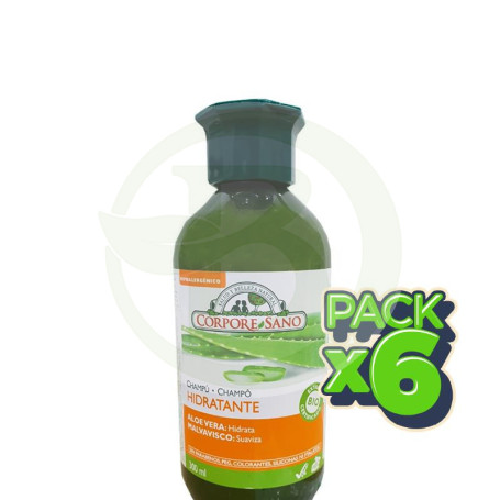 Pack 6x Champú Hidratante Ecocert 300Ml. Corpore Sano