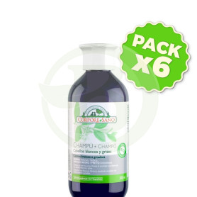 Pack 6x Champú Henna Índigo Cabello Gris y Blanco 300Ml. Corpore Sano
