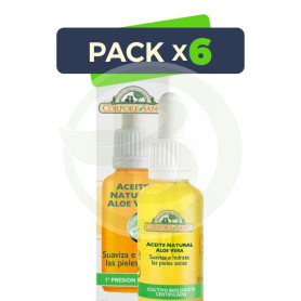 Pack 6x Aceite Natural De Aloe Vera 30Ml. Corpore Sano