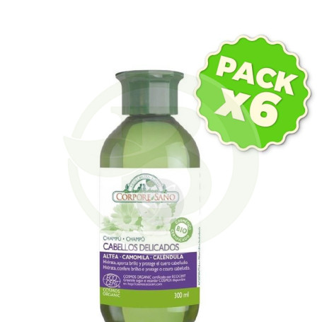 Pack 6x Champú Cabellos Delicados 300Ml. Corpore Sano