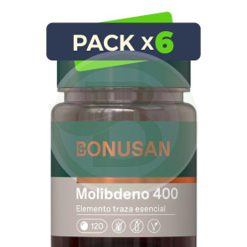 Pack 6x Molibdeno 400Mcg. 120 Tabletas Bonusan
