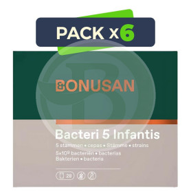 Pack 6x Bacteri 5 Infantis 28 Sobres Bonusan