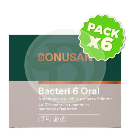 Pack 6x Bacteri 6 Oral 14 Sobres Bonusan
