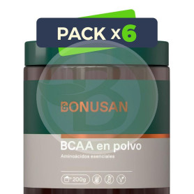 Pack 6x Bcaa Polvo 200 Gr Bonusan