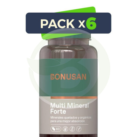 Pack 6x Multi Mineral Forte 60 Comprimidos Bonusan