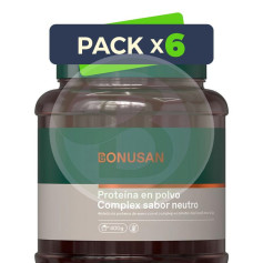 Pack 6x Proteína en Polvo Complex Sabor Neutro 400G Bonusan