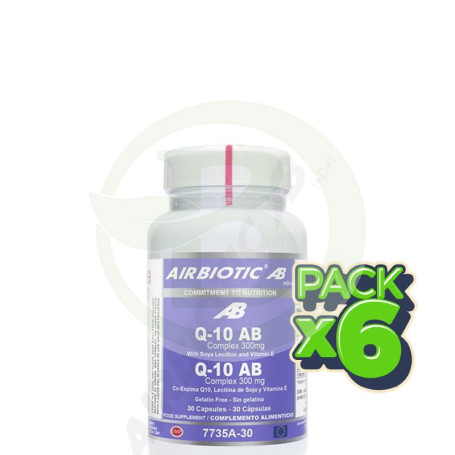 Pack 6x Q-10 AB Complex 300Mg. 30 Cápsulas Airbiotic