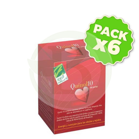 Pack 6x Quinol 60 Perlas 100Mg. 100% Natural