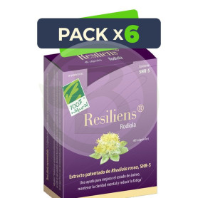 Pack 6x Resiliens Rodiola 40 Cápsulas 100% Natural