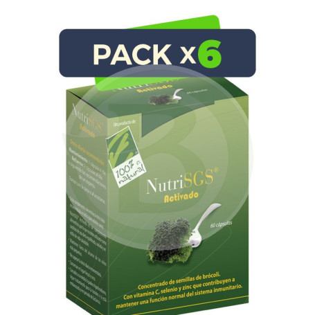 Pack 6x Nutri Sgs Activado 60 Cápsulas 100% Natural