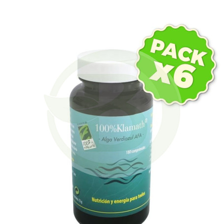 Pack 6x Alga Klamath 180 Comprimidos 100% Natural